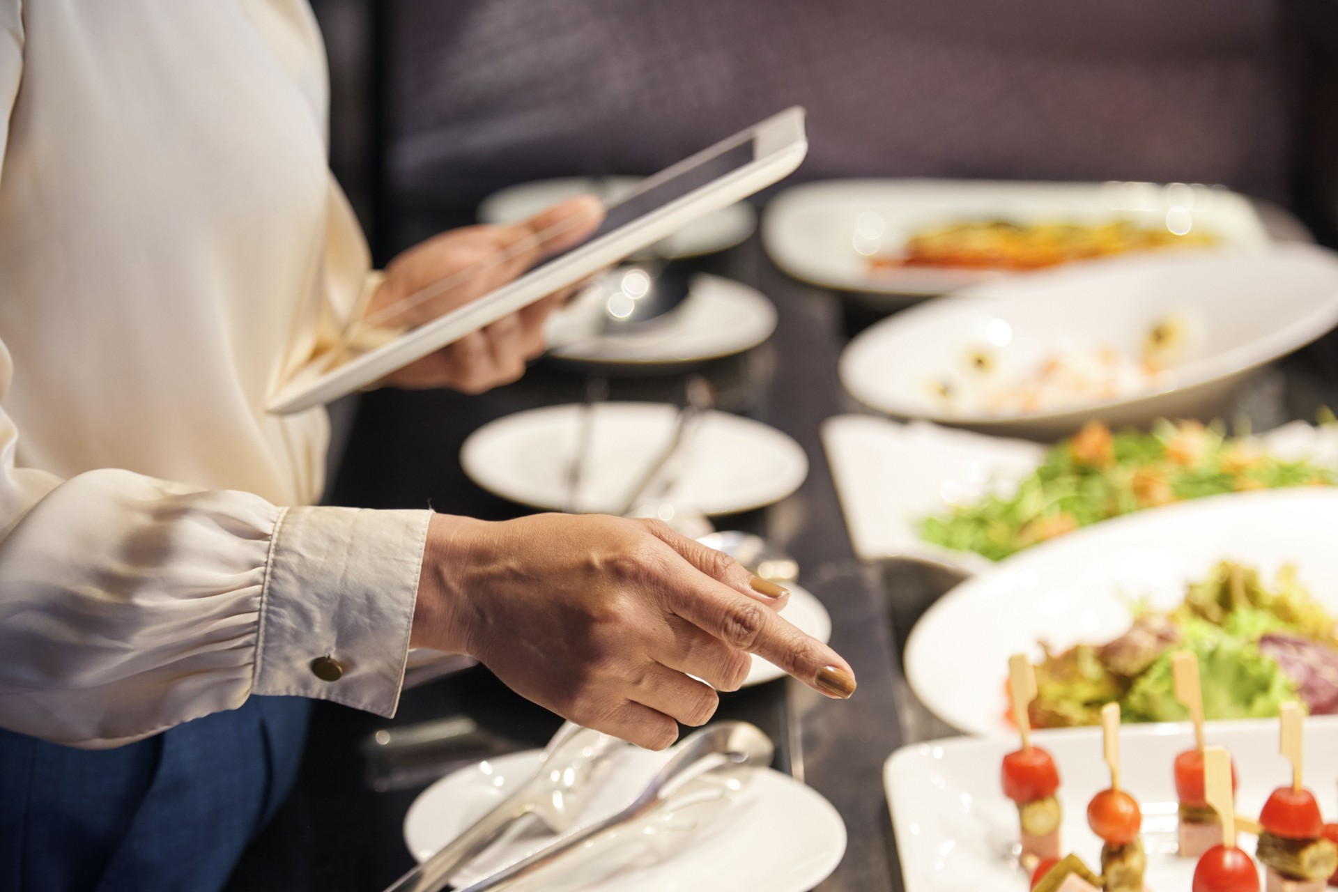 Restaurant Owner Checking Food